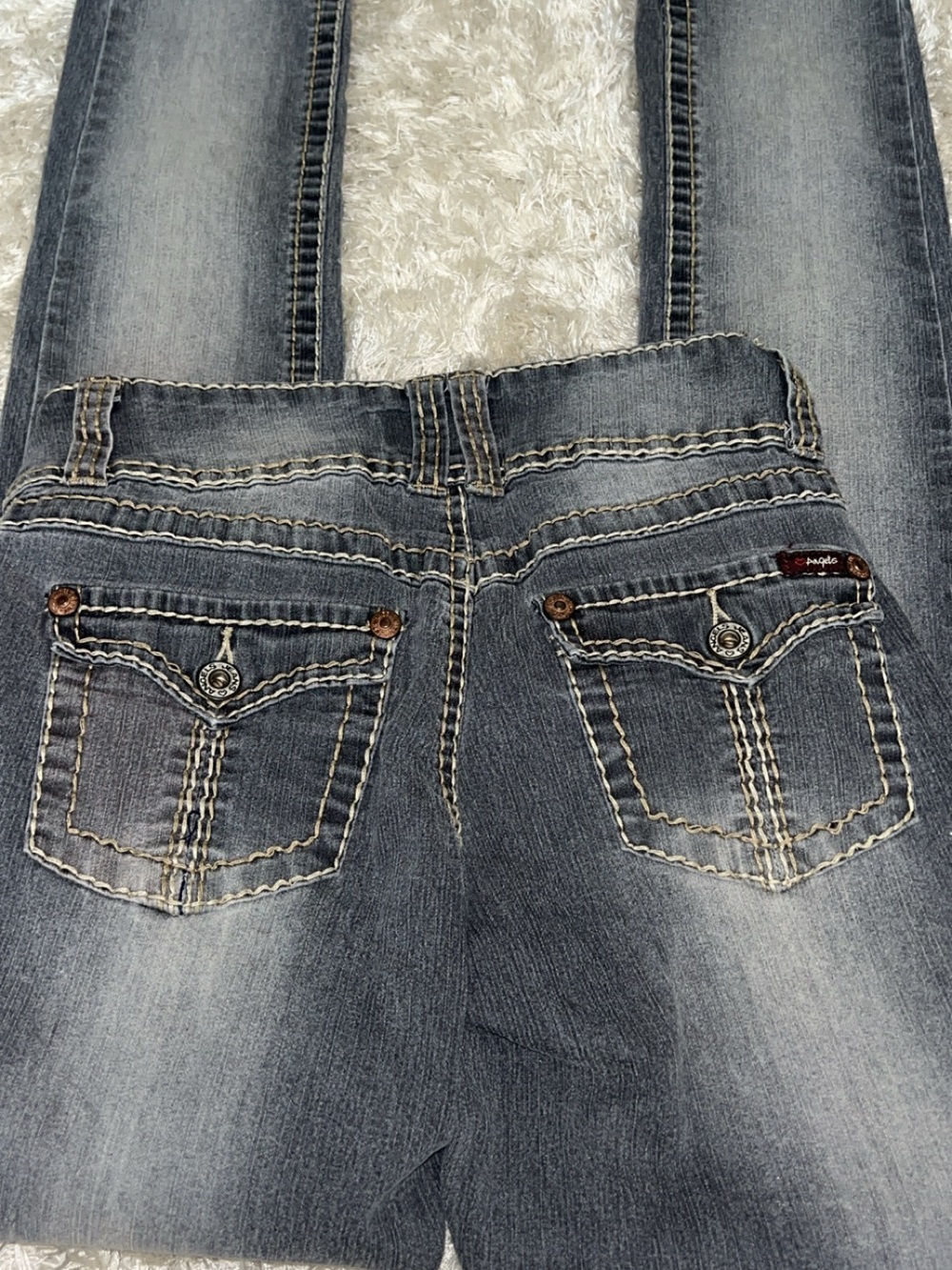 Angels Women's Skinny Jeans in Washed Gray-Blue - Picture 5 of 8